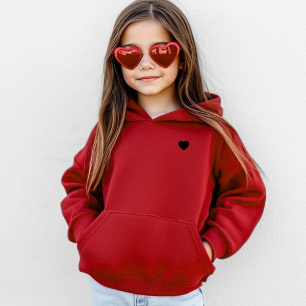 kids hoodie rot mit herz