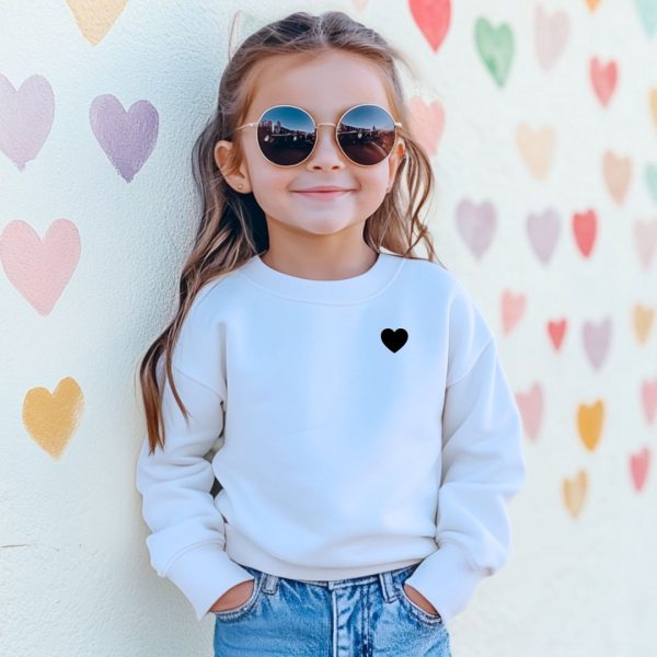 kids sweatshirt weiss mit herz