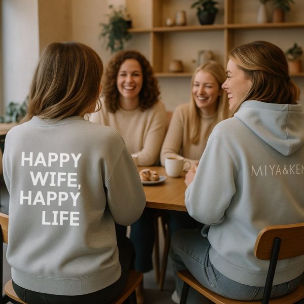 oversize sweatshirt happy wife, happy life