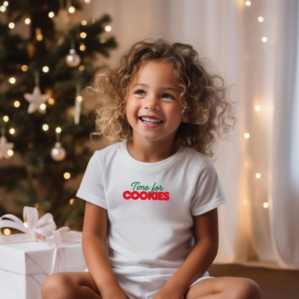 kids shirt time for cookies cotton pink