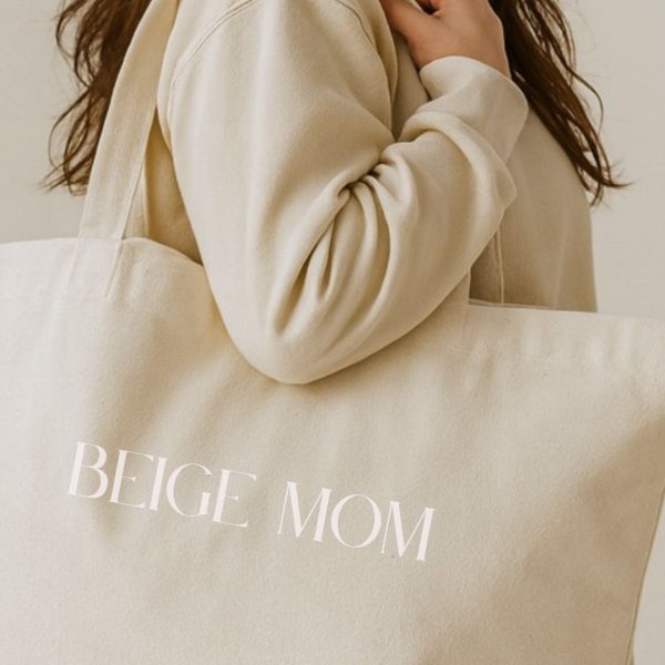premium shopping bag beige mom