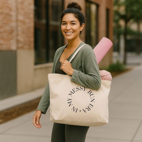 premium canvas bag in my messy bun era